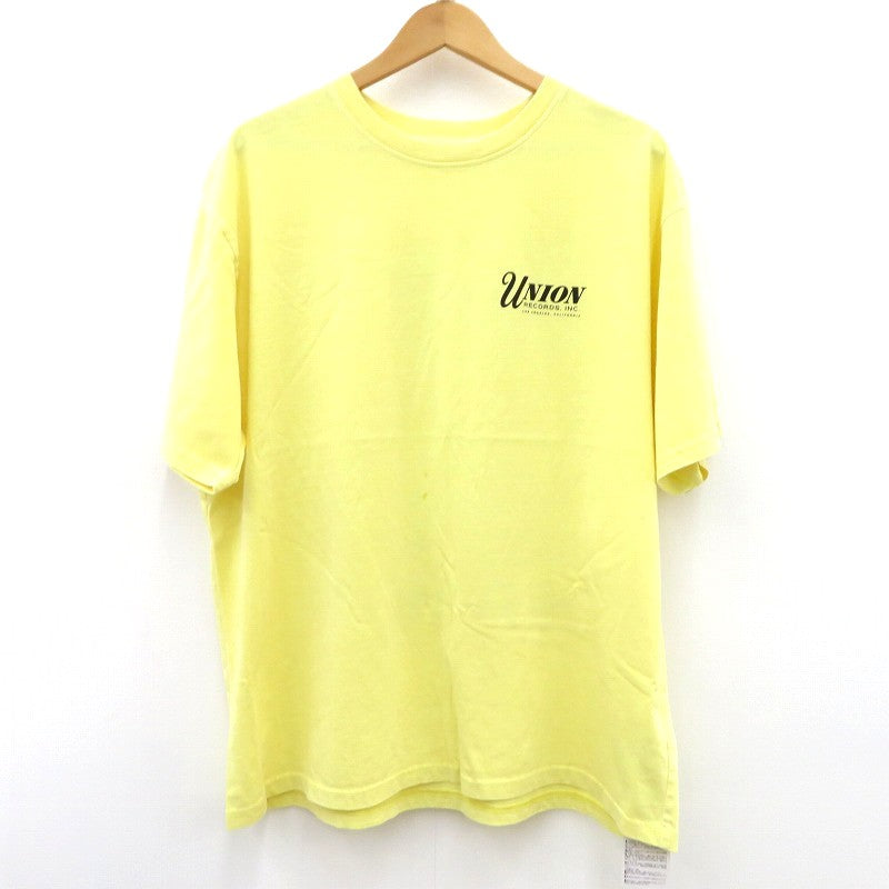 UNION | ユニオン RECORD SHOP TEE 半袖Ｔシャツ 26S1001010703261 イエロー サイズ：L【瀬戸大橋店】