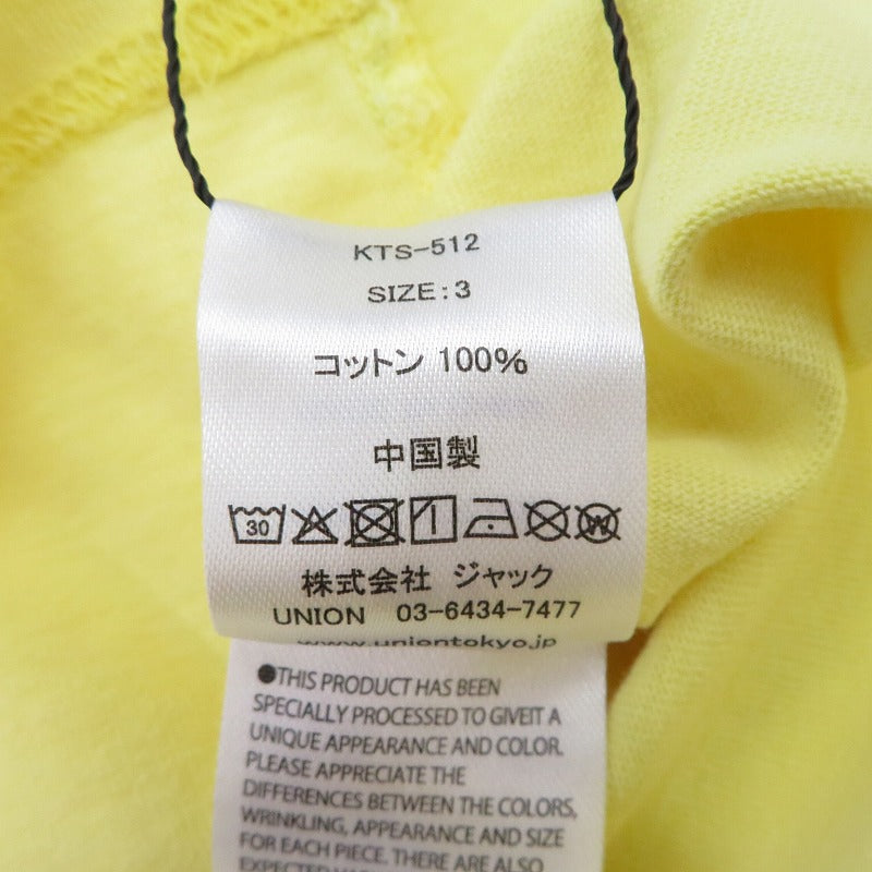 UNION | ユニオン RECORD SHOP TEE 半袖Ｔシャツ 26S1001010703261 イエロー サイズ：L【瀬戸大橋店】