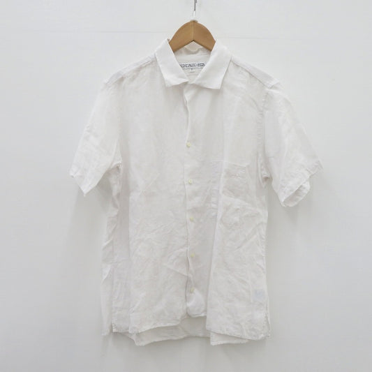 INDIVIDUALIZED SHIRTS | インディビジュアライズドシャツ リネン 半袖シャツ ホワイト サイズ：S【瀬戸大橋店】