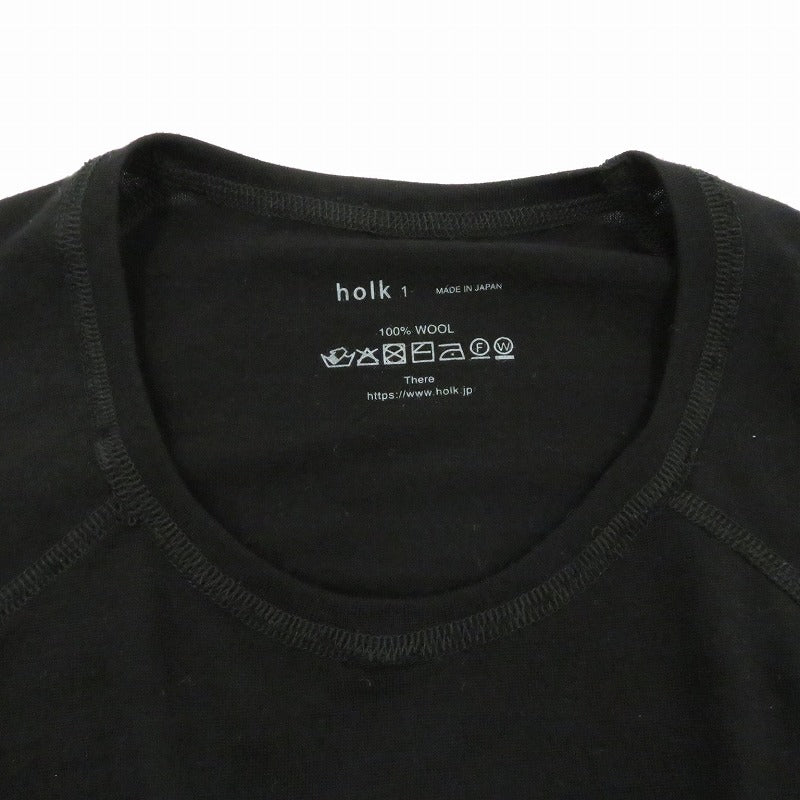 Wool Short Sleeve T-Shirt 半袖Ｔシャツ holk ブラック サイズ：1【瀬戸大橋店】