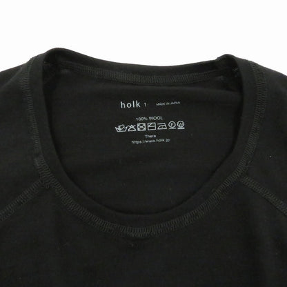 Wool Short Sleeve T-Shirt 半袖Ｔシャツ holk ブラック サイズ：1【瀬戸大橋店】