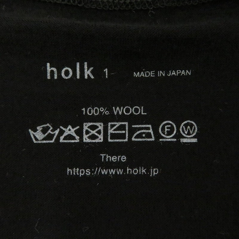 Wool Short Sleeve T-Shirt 半袖Ｔシャツ holk ブラック サイズ：1【瀬戸大橋店】