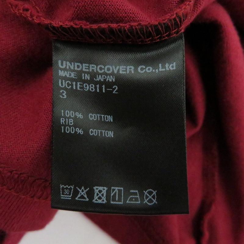 UNDERCOVER | アンダーカバー 半袖Ｔシャツ UC1E9811-2 ボルドー/バーガンディー サイズ：3【瀬戸大橋店】