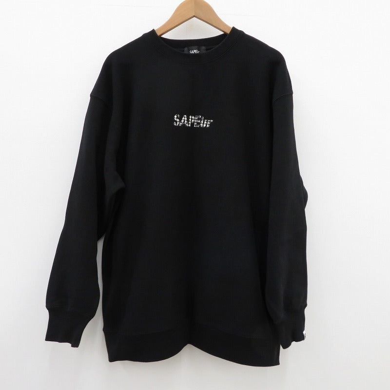 SAPEur | サプール 千鳥柄ﾛｯﾄﾞﾏﾝｽｳｪｯﾄ スウェット ブラック サイズ：XXL【瀬戸大橋店】