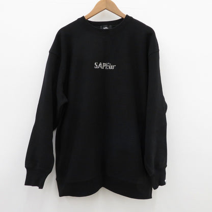 SAPEur | サプール 千鳥柄ﾛｯﾄﾞﾏﾝｽｳｪｯﾄ スウェット ブラック サイズ：XXL【瀬戸大橋店】