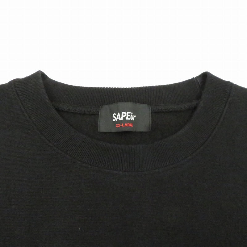 SAPEur | サプール 千鳥柄ﾛｯﾄﾞﾏﾝｽｳｪｯﾄ スウェット ブラック サイズ：XXL【瀬戸大橋店】