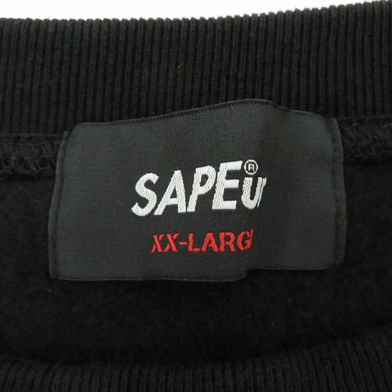 SAPEur | サプール 千鳥柄ﾛｯﾄﾞﾏﾝｽｳｪｯﾄ スウェット ブラック サイズ：XXL【瀬戸大橋店】