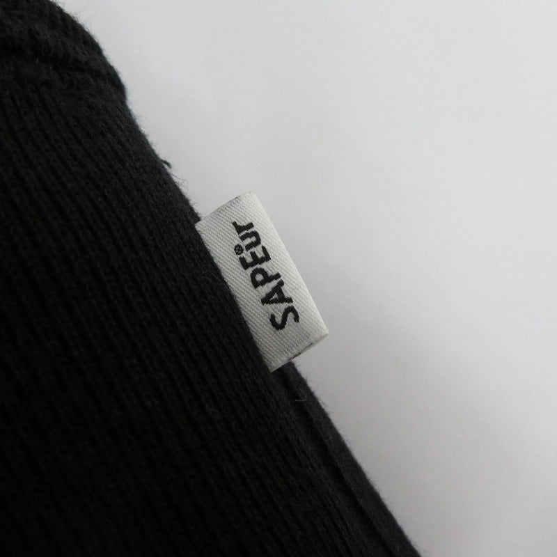 SAPEur | サプール 千鳥柄ﾛｯﾄﾞﾏﾝｽｳｪｯﾄ スウェット ブラック サイズ：XXL【瀬戸大橋店】