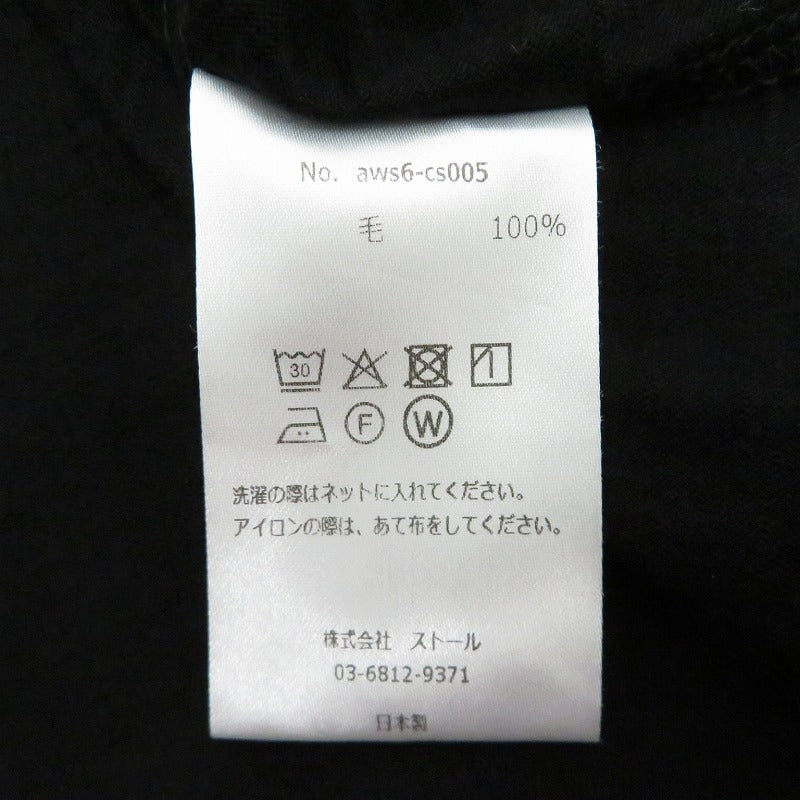 Super 100's Wool T-shirts 半袖Ｔシャツ AWS6-CS005 awasa ブラック サイズ：1【瀬戸大橋店】