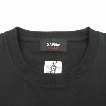 SAPEur | サプール ﾍﾟｲｽﾞﾘｰ柄ﾛｯﾄﾞﾏﾝTｼｬﾂ 半袖Ｔシャツ ブラック サイズ：XXL【瀬戸大橋店】