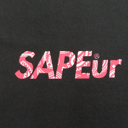 SAPEur | サプール ﾍﾟｲｽﾞﾘｰ柄ﾛｯﾄﾞﾏﾝTｼｬﾂ 半袖Ｔシャツ ブラック サイズ：XXL【瀬戸大橋店】