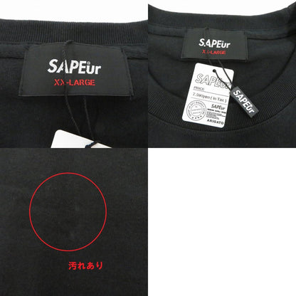 SAPEur | サプール ﾍﾟｲｽﾞﾘｰ柄ﾛｯﾄﾞﾏﾝTｼｬﾂ 半袖Ｔシャツ ブラック サイズ：XXL【瀬戸大橋店】