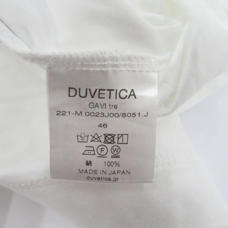 DUVETICA | デュベティカ gavi tre 半袖Ｔシャツ 221-m.0023j00 ホワイト サイズ：46【瀬戸大橋店】