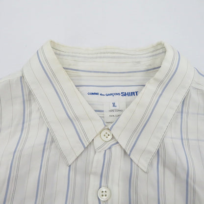 COMME des GARCONS SHIRT | コムデギャルソンシャツ FOREVER キュプラストライプシャツ 長袖シャツ ホワイト サイズ：XL【瀬戸大橋店】