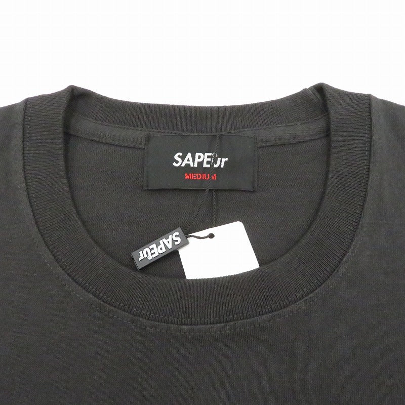 SAPEur | サプール ﾍﾟｲｽﾞﾘｰﾛｯﾄﾞﾏﾝTEE 半袖Ｔシャツ ブラック サイズ：M【瀬戸大橋店】