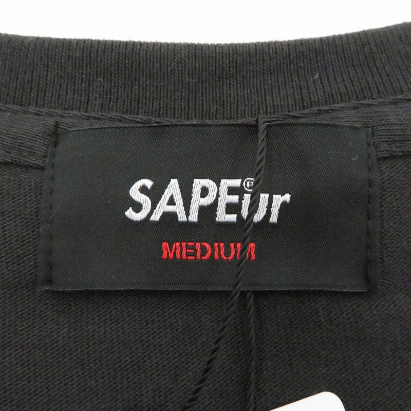 SAPEur | サプール ﾍﾟｲｽﾞﾘｰﾛｯﾄﾞﾏﾝTEE 半袖Ｔシャツ ブラック サイズ：M【瀬戸大橋店】