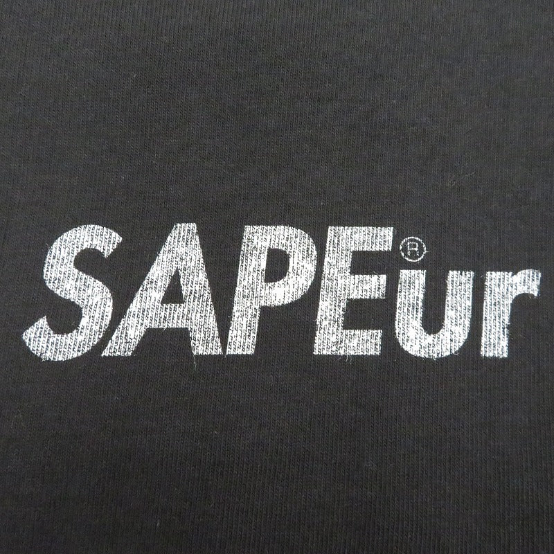 SAPEur | サプール ﾍﾟｲｽﾞﾘｰﾛｯﾄﾞﾏﾝTEE 半袖Ｔシャツ ブラック サイズ：M【瀬戸大橋店】