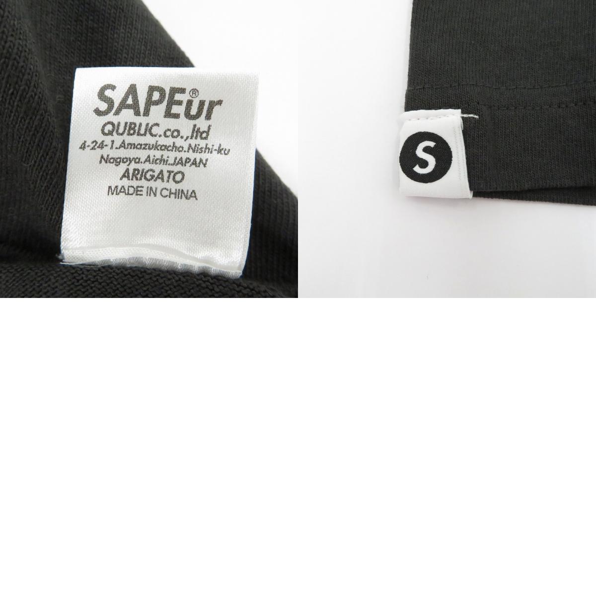 SAPEur | サプール ﾍﾟｲｽﾞﾘｰﾛｯﾄﾞﾏﾝTEE 半袖Ｔシャツ ブラック サイズ：M【瀬戸大橋店】