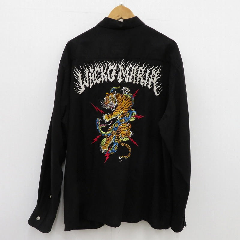 WACKOMARIA | ワコマリア TIM LEHI 50's OPEN COLLAR SHIRT 長袖シャツ ブラック サイズ：XL【瀬戸大橋店】