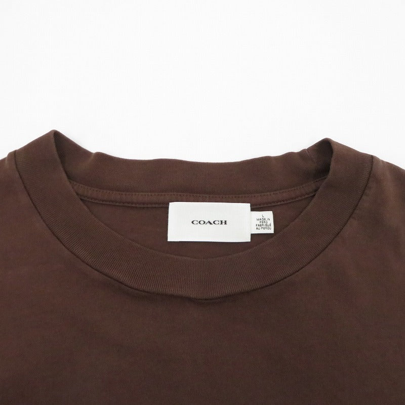COACH | コーチ スクリュー リラックスド 半袖Ｔシャツ ブラウン サイズ：L【瀬戸大橋店】