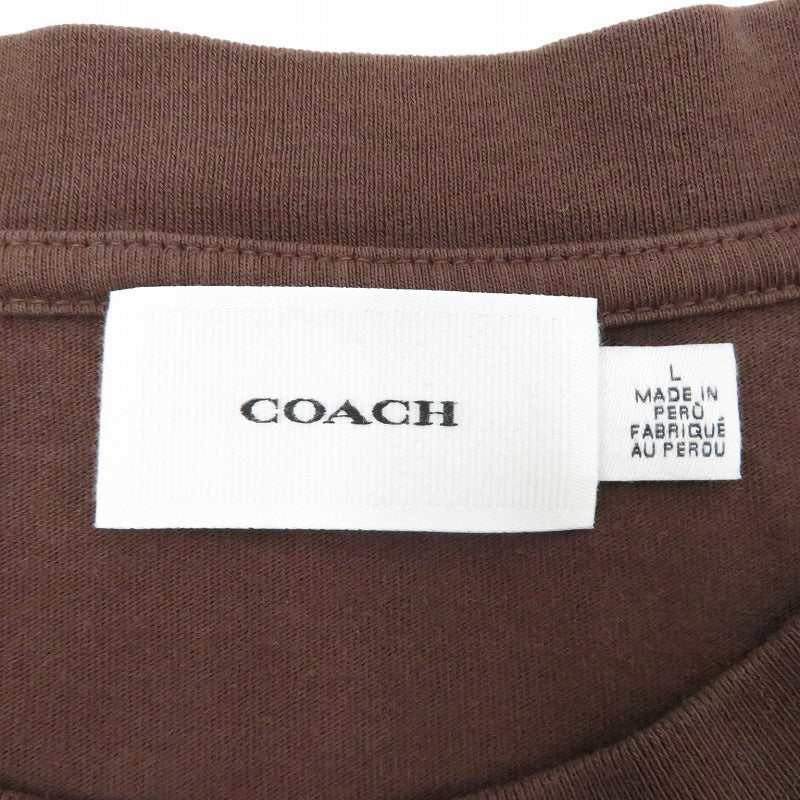 COACH | コーチ スクリュー リラックスド 半袖Ｔシャツ ブラウン サイズ：L【瀬戸大橋店】
