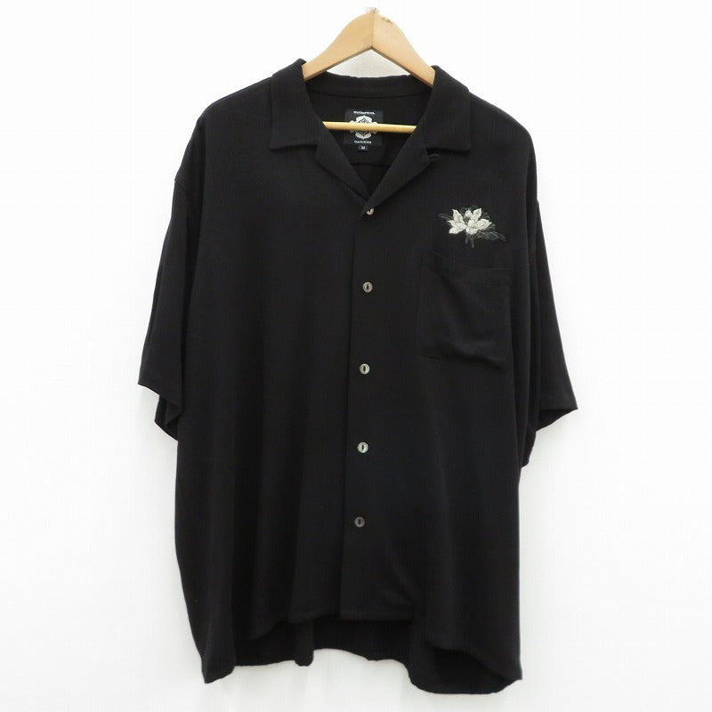 BUDSPOOL | バッズプール GAKKIN 浮蓮華 EMBROIDERY 50’S SHIRT 半袖シャツ ブラック サイズ：M【瀬戸大橋店】