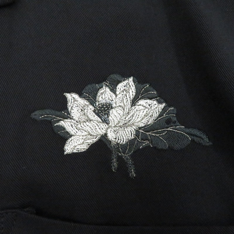 BUDSPOOL | バッズプール GAKKIN 浮蓮華 EMBROIDERY 50’S SHIRT 半袖シャツ ブラック サイズ：M【瀬戸大橋店】