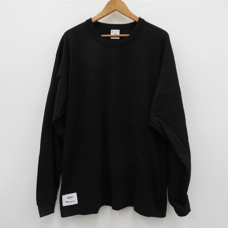 W)TAPS | ダブルタップス ×Champion Academy L/S T-Shirts 半袖Ｔシャツ 232HBCHD-CSM02S/C8-Z411 ブラック サイズ：XL【瀬戸大橋店】