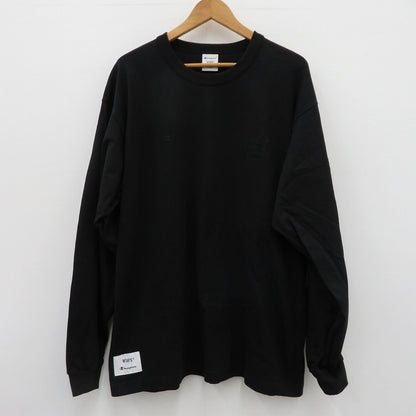 W)TAPS | ダブルタップス ×Champion Academy L/S T-Shirts 半袖Ｔシャツ 232HBCHD-CSM02S/C8-Z411 ブラック サイズ：XL【瀬戸大橋店】