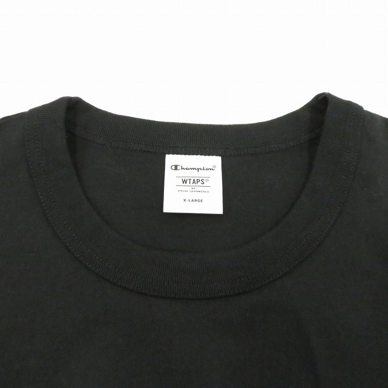 W)TAPS | ダブルタップス ×Champion Academy L/S T-Shirts 半袖Ｔシャツ 232HBCHD-CSM02S/C8-Z411 ブラック サイズ：XL【瀬戸大橋店】