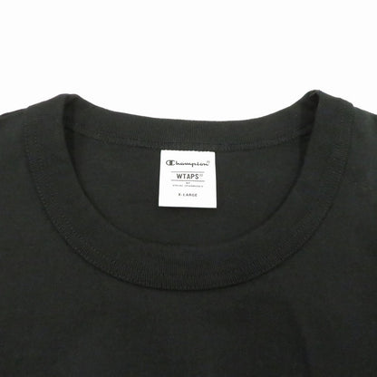 W)TAPS | ダブルタップス ×Champion Academy L/S T-Shirts 半袖Ｔシャツ 232HBCHD-CSM02S/C8-Z411 ブラック サイズ：XL【瀬戸大橋店】