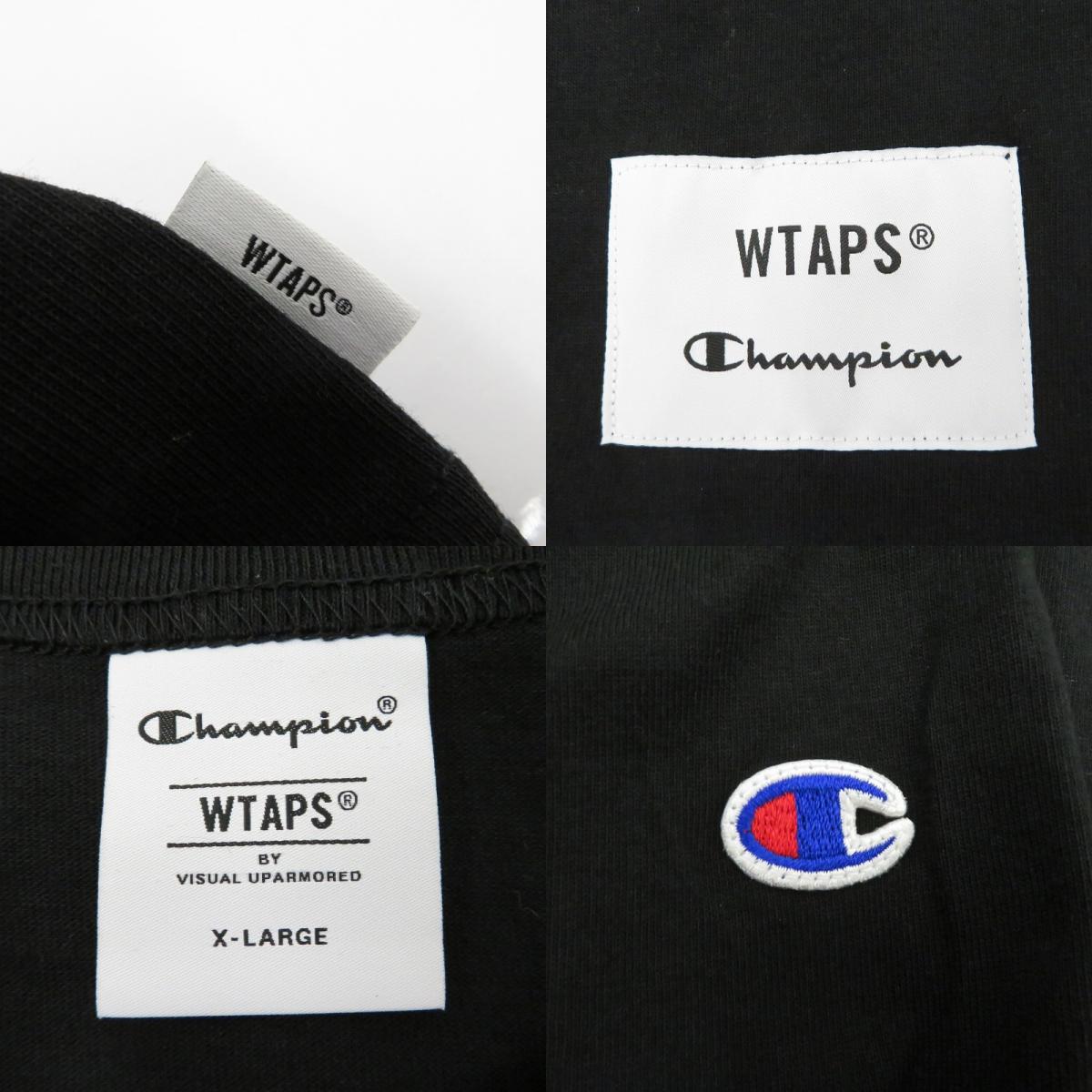 W)TAPS | ダブルタップス ×Champion Academy L/S T-Shirts 半袖Ｔシャツ 232HBCHD-CSM02S/C8-Z411 ブラック サイズ：XL【瀬戸大橋店】