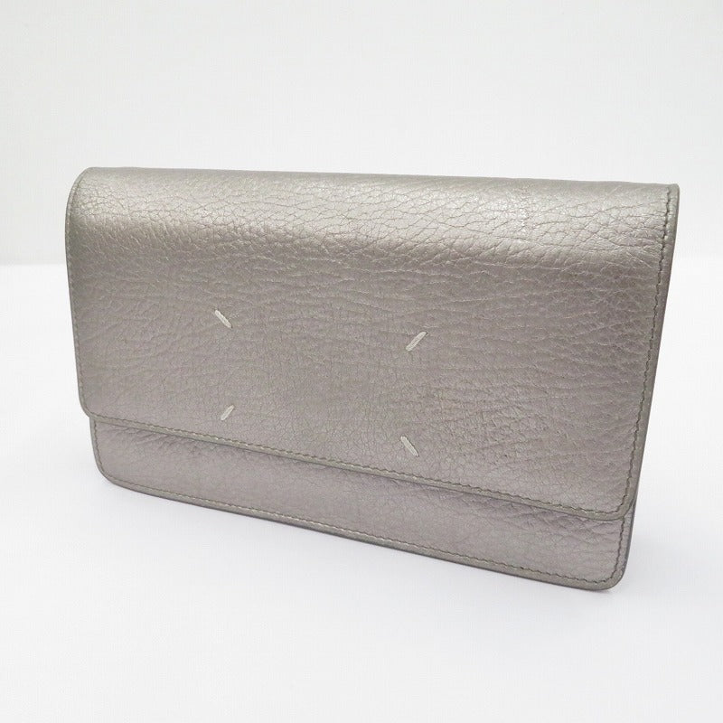 Maison Margiela | メゾンマルジェラ 4ｽﾃｯﾁﾁｪｰﾝｳｫﾚｯﾄ 長財布 SA3UI0008 シルバー【瀬戸大橋店】