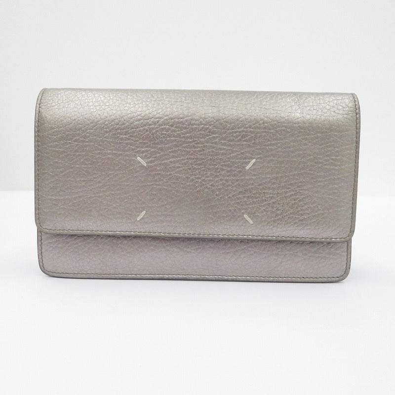 Maison Margiela | メゾンマルジェラ 4ｽﾃｯﾁﾁｪｰﾝｳｫﾚｯﾄ 長財布 SA3UI0008 シルバー【瀬戸大橋店】