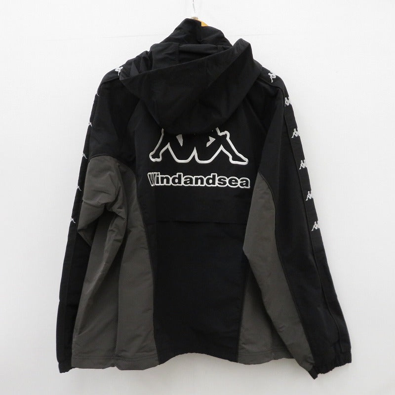 WIND AND SEA | ウィンダンシーウインダンシー ×KAPPA RAIN JACKET ナイロンジャケット WDS-C-KPA-26-Q4-JK-02 ブラック サイズ：L【瀬戸大橋店】