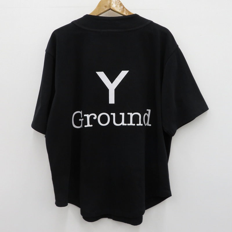 Ground Y | グラウンドワイ BACK LOGO BASE BALL SHIRT 半袖シャツ GK-T91-090-2-05 ブラック サイズ：XL【瀬戸大橋店】