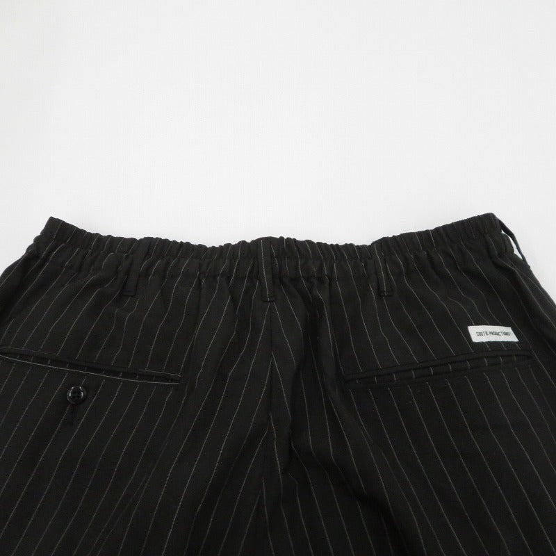 COOTIE | クーティー STRIPE T/W 2 Tuck Easy Pants パンツ ブラック サイズ：L【瀬戸大橋店】