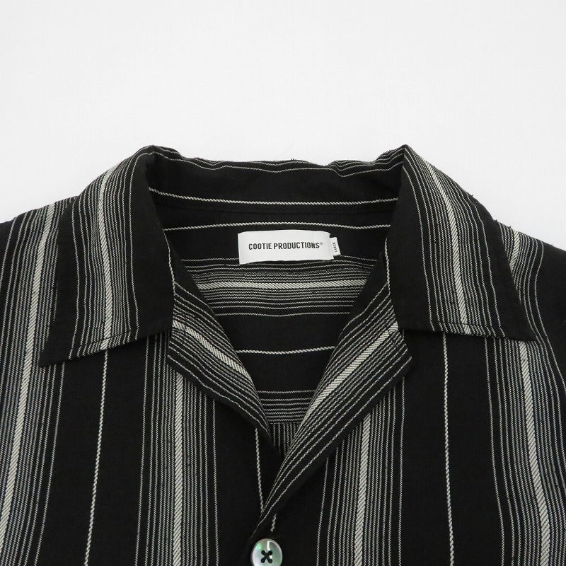 COOTIE | クーティー Dobby Chain Stripe L/S Cavana Shirt その他トップス ブラック サイズ：L【瀬戸大橋店】
