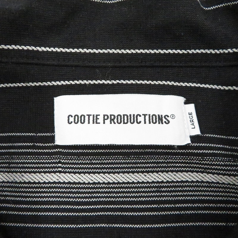 COOTIE | クーティー Dobby Chain Stripe L/S Cavana Shirt その他トップス ブラック サイズ：L【瀬戸大橋店】