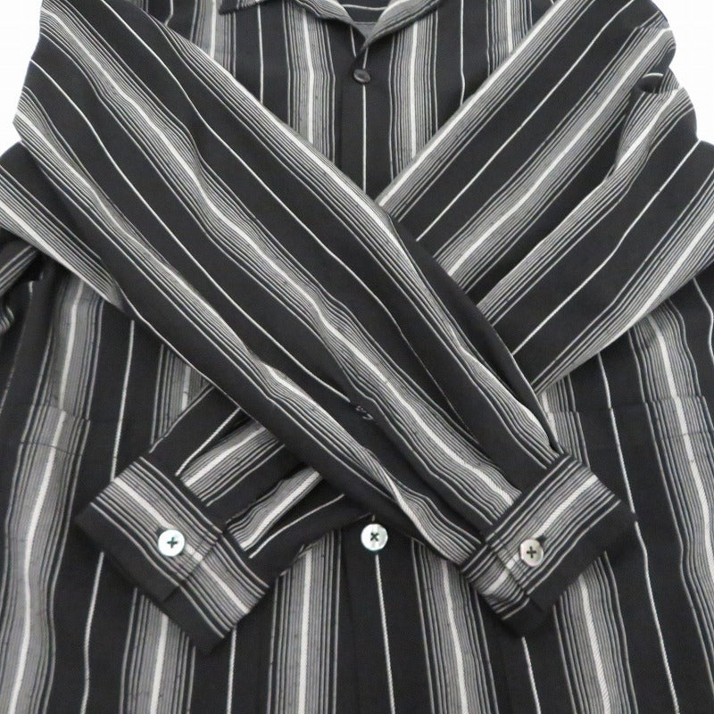COOTIE | クーティー Dobby Chain Stripe L/S Cavana Shirt その他トップス ブラック サイズ：L【瀬戸大橋店】