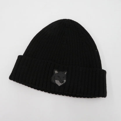 MAISON KITSUNE | メゾンキツネ BOLD FOX HEAD BEANIE ニットキャップ MM06111KT1022 ブラック【瀬戸大橋店】