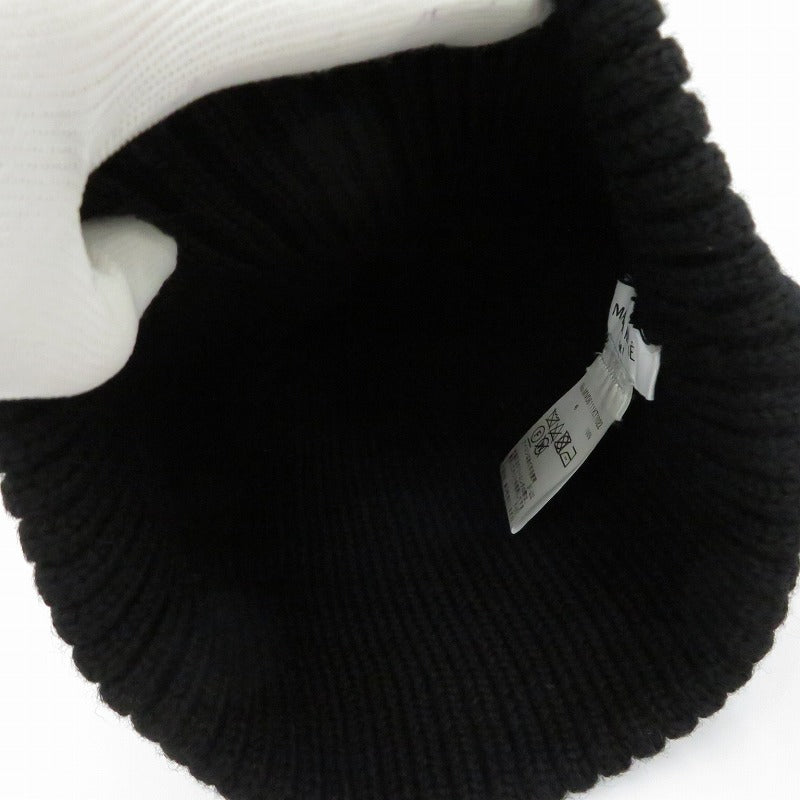MAISON KITSUNE | メゾンキツネ BOLD FOX HEAD BEANIE ニットキャップ MM06111KT1022 ブラック【瀬戸大橋店】