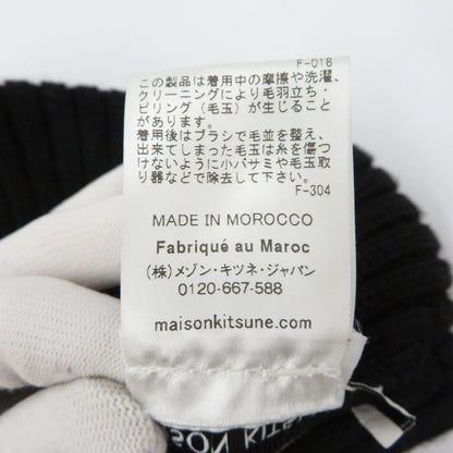 MAISON KITSUNE | メゾンキツネ BOLD FOX HEAD BEANIE ニットキャップ MM06111KT1022 ブラック【瀬戸大橋店】