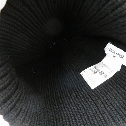 MAISON KITSUNE | メゾンキツネ BOLD FOX HEAD BEANIE ニットキャップ MM06111KT1022 ブラック【瀬戸大橋店】