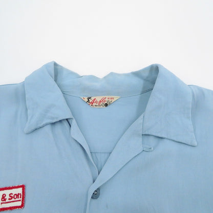 VINTAGE衣料 | ヴィンテージイリョウ レーヨンボーリングシャツ その他トップス ライトブルー サイズ：L【瀬戸大橋店】