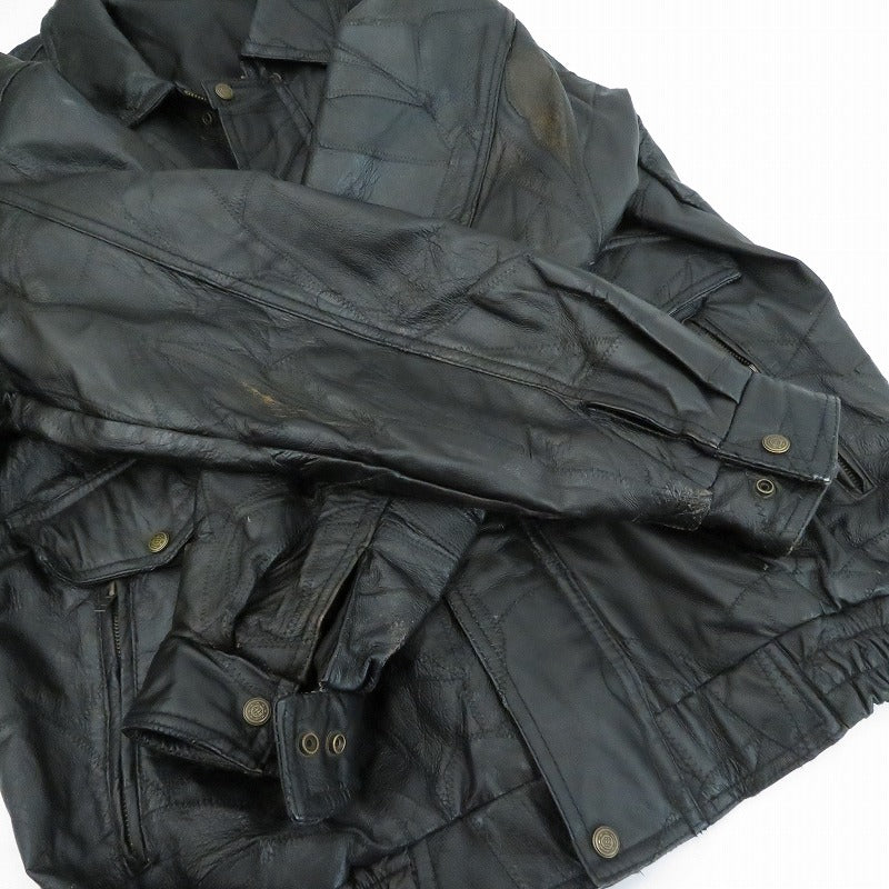 VINTAGE衣料 | ヴィンテージイリョウ パッチワークレザージャケット レザー ブラック サイズ：XXL【瀬戸大橋店】