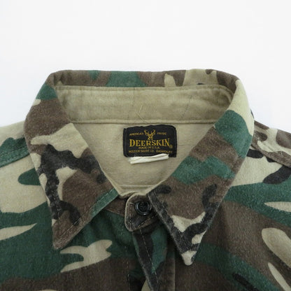 VINTAGE衣料 | ヴィンテージイリョウ USA製/DEERSKIN/ﾊﾝﾃｨﾝｸﾞﾈﾙｼｬﾂ 長袖シャツ カーキ サイズ：L【瀬戸大橋店】