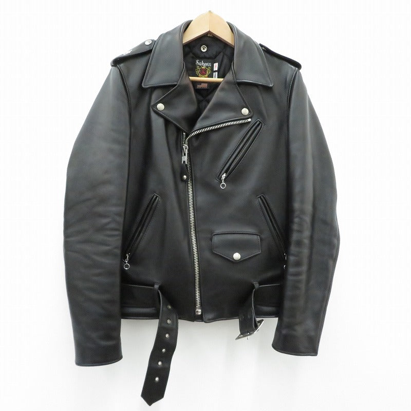 schott | ショット 613UST ONESTAR TALL レザー 7823950084 ブラック サイズ：36【瀬戸大橋店】