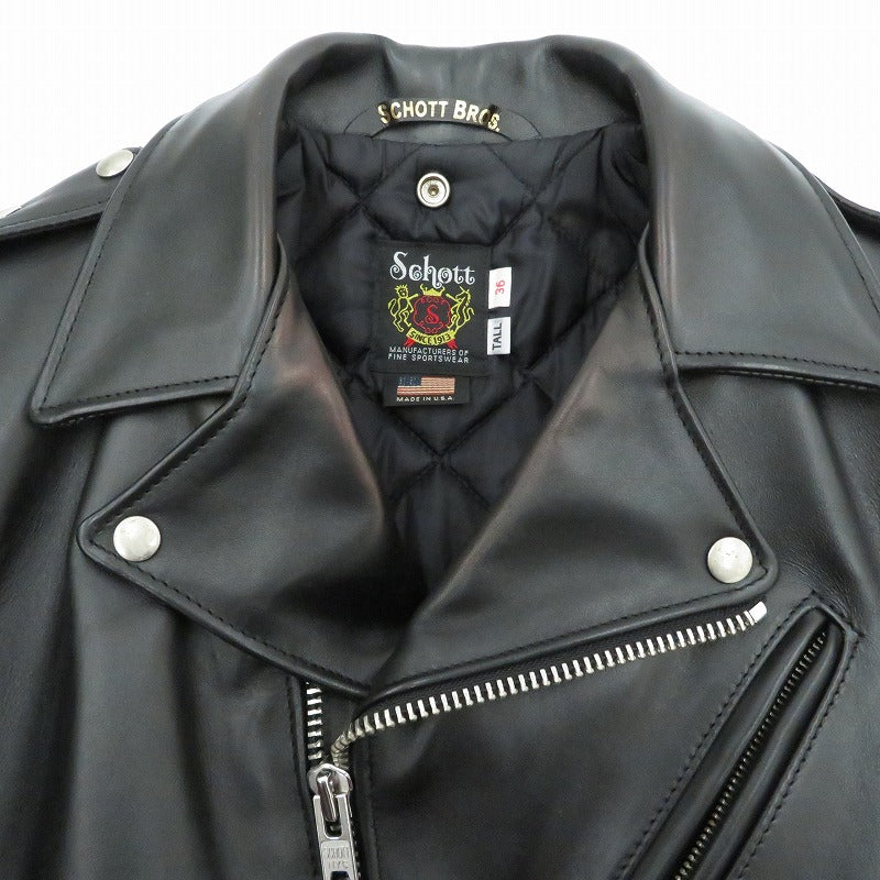 schott | ショット 613UST ONESTAR TALL レザー 7823950084 ブラック サイズ：36【瀬戸大橋店】