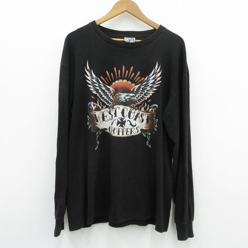 WEST COAST CHOPPERS | ウエストコーストチョッパーズ 両面イーグルプリントL/S TEE 長袖Ｔシャツ ブラック サイズ：L【瀬戸大橋店】